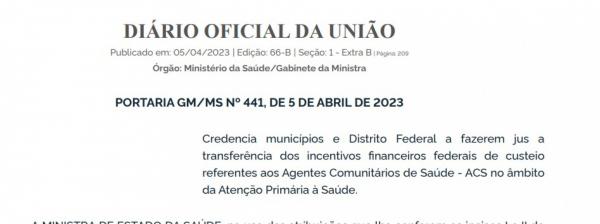 Ministério de Saúde credencia 75 novos ACSs para Sorriso