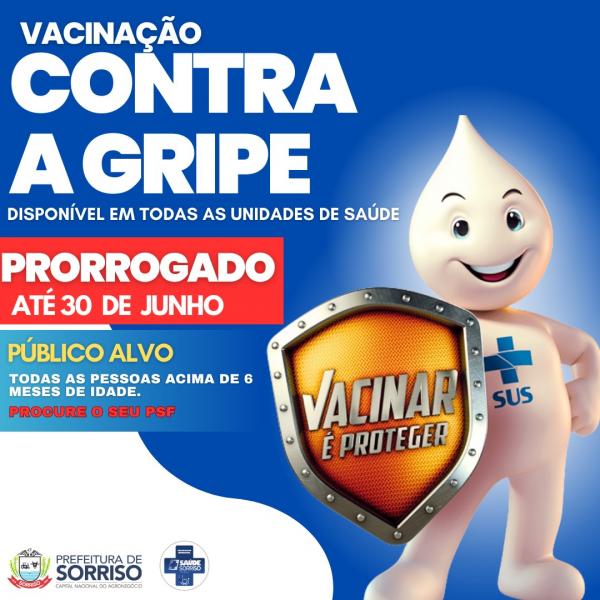 Sorriso: Campanha de imunização contra a gripe segue até 30 de junho