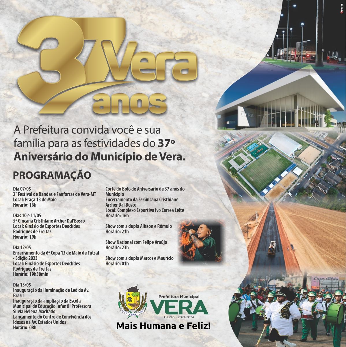 Vera: Prefeitura Divulga Programação Da Semana De Aniversário Do ...